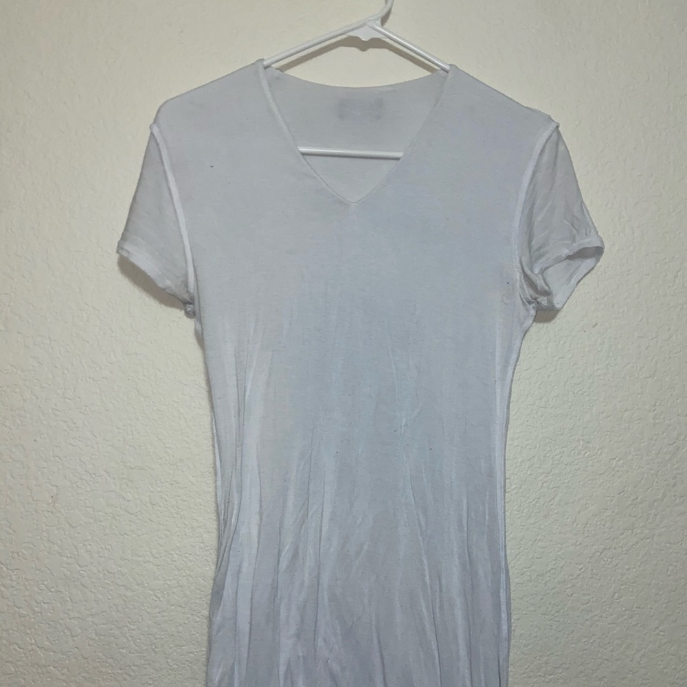 Double-Lined White Midi Dress